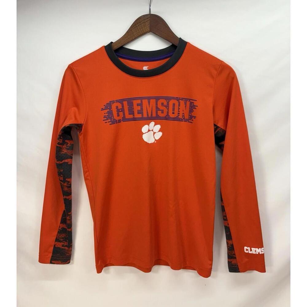 Boy's Colosseum Orange Clemson Tigers Long Sleeve Shirt Size Medium
